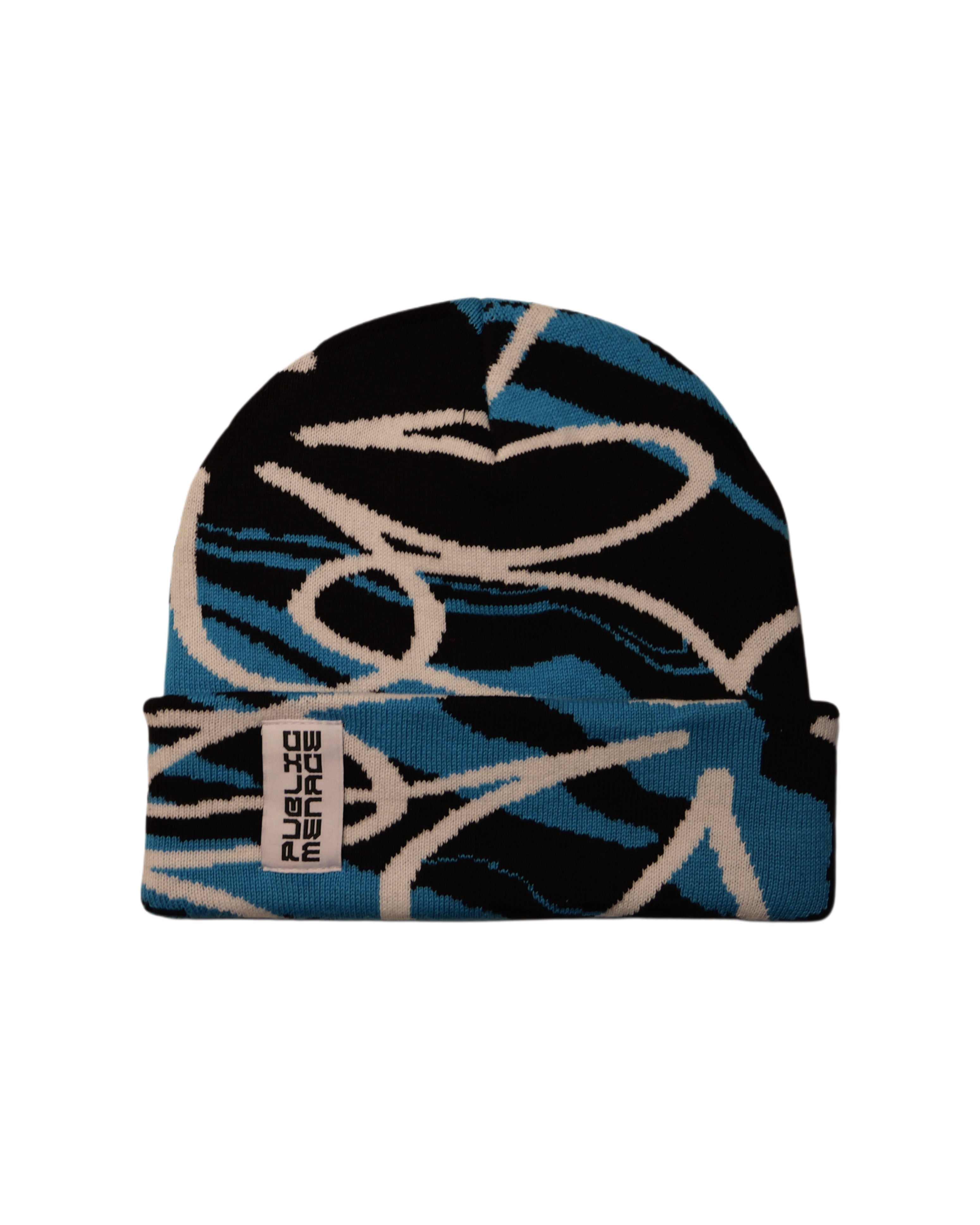 Blue Flower Beanie – Public Menace Apparel
