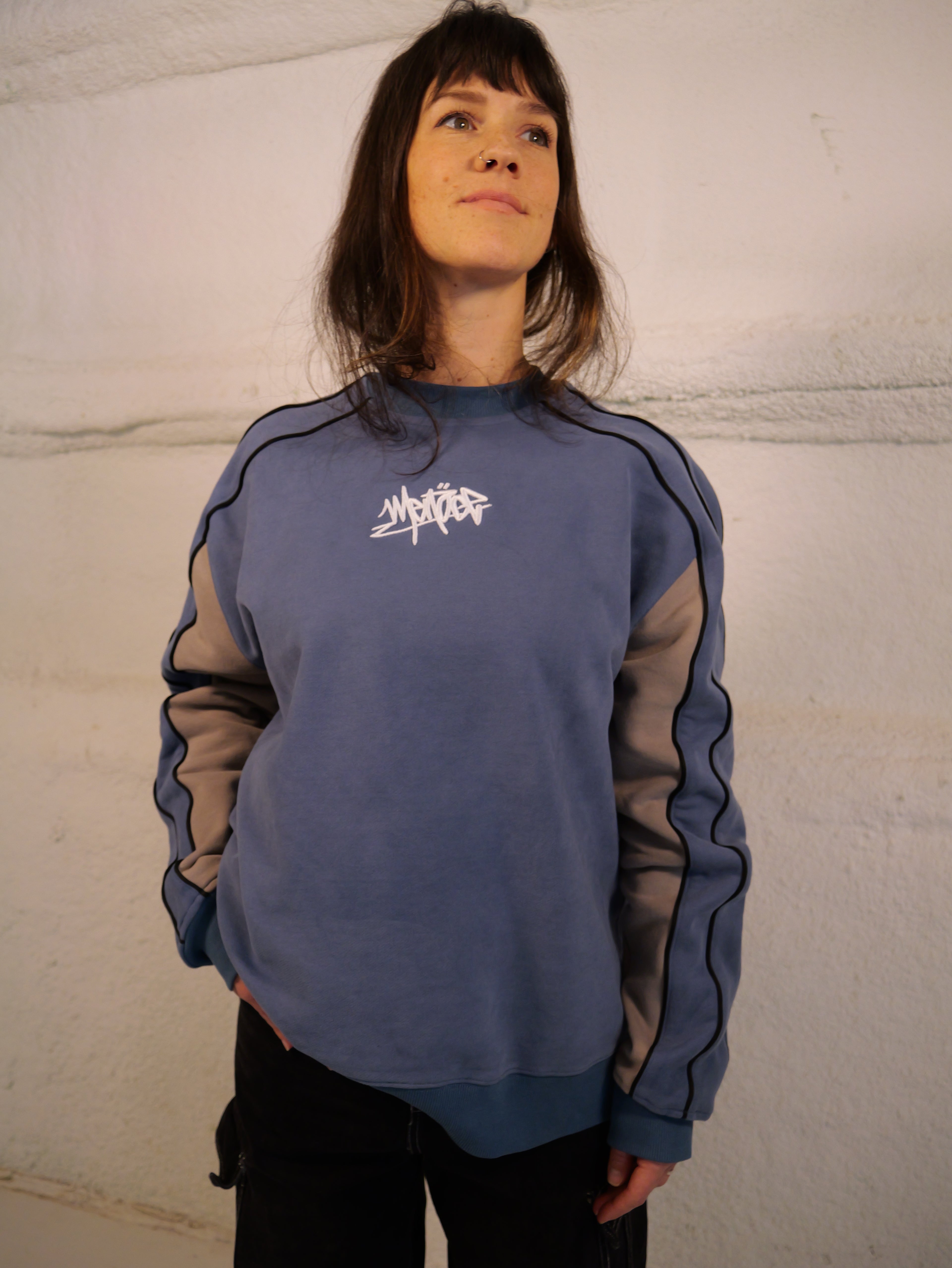 Blue Pannel Crewneck