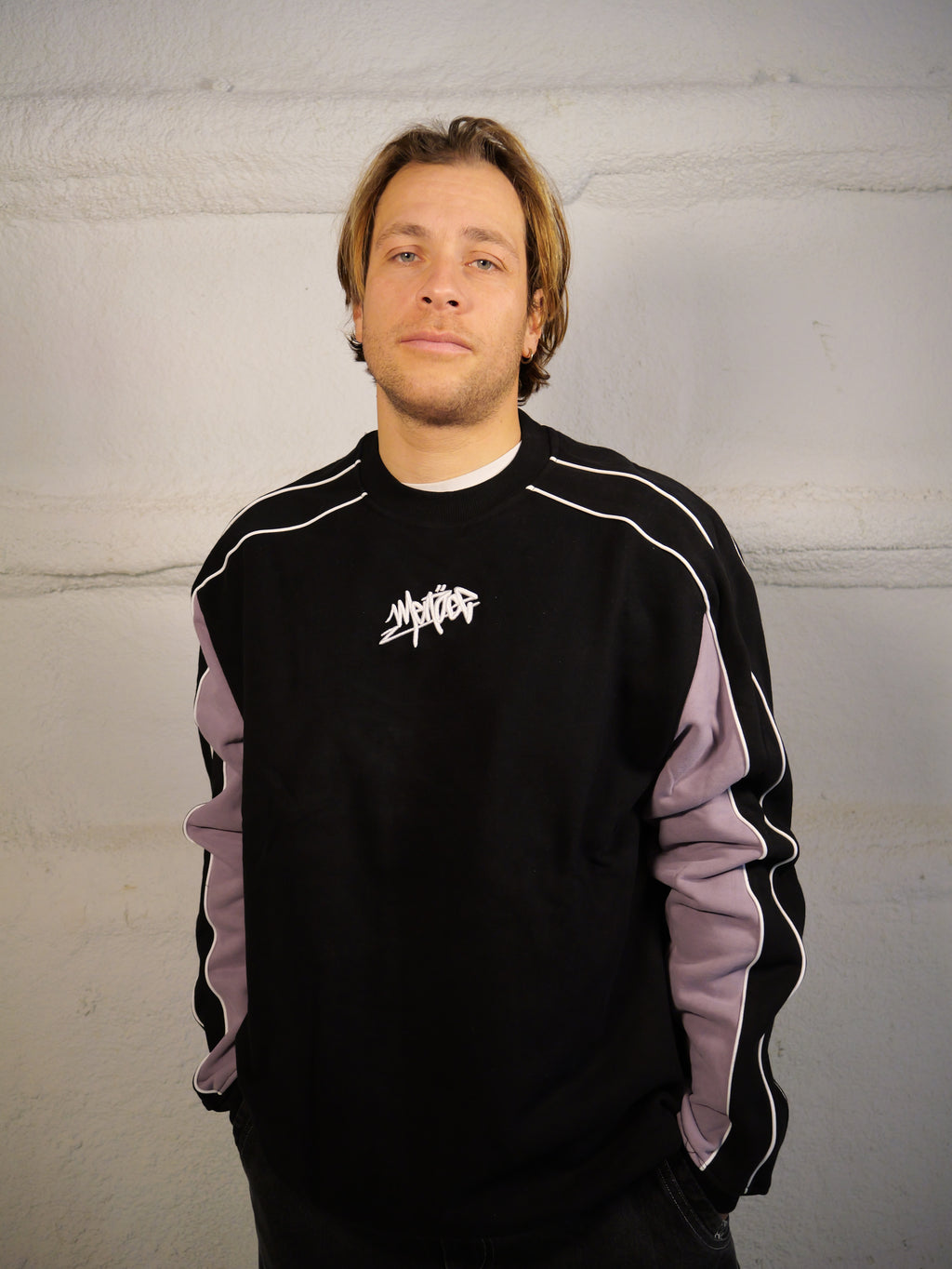 Black Panel  Crewneck