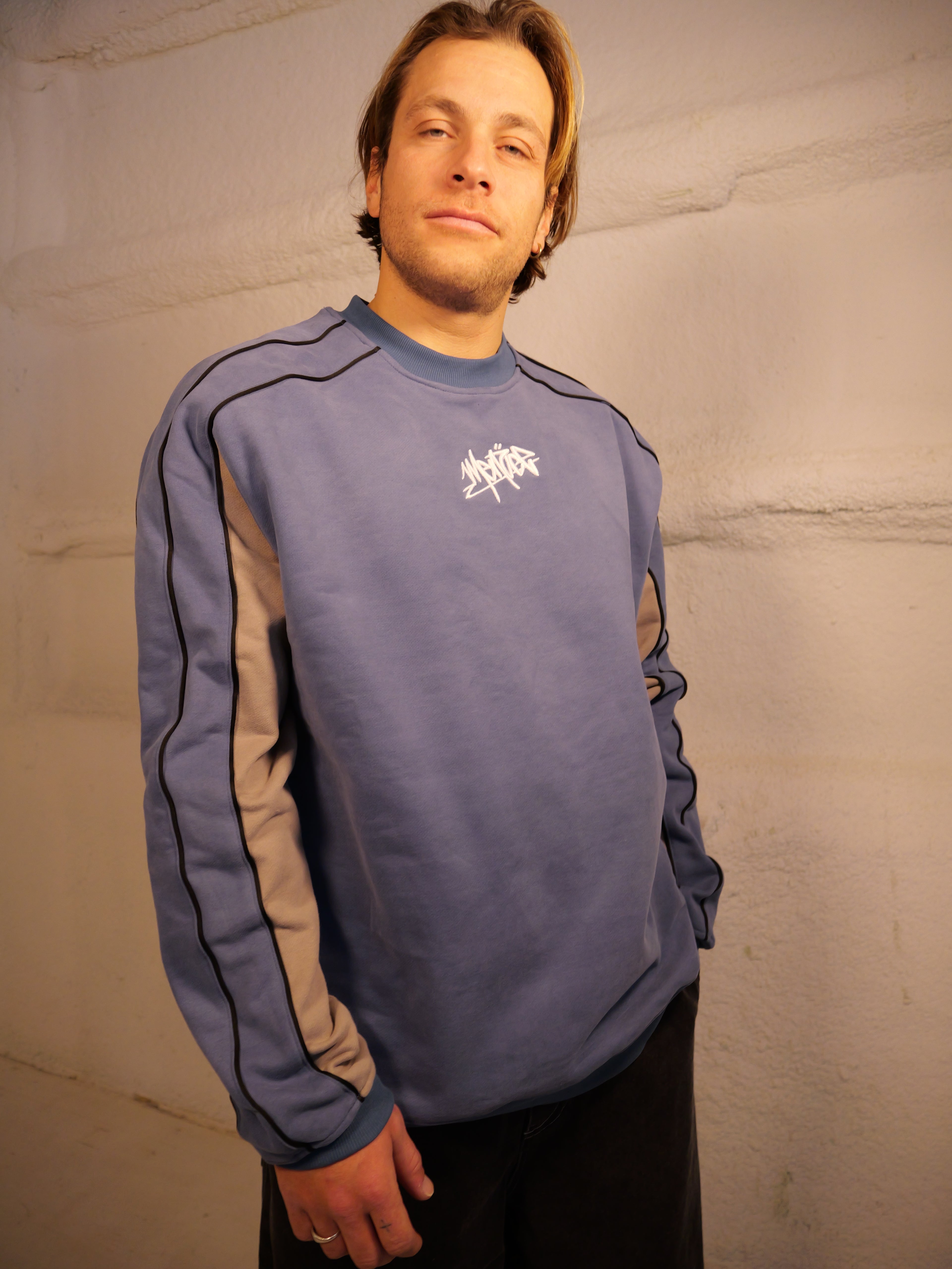 Blue Pannel Crewneck